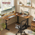 L Shaped Electric Standing Desk with Adjustable Height and USB Charging Station by Vasagle
