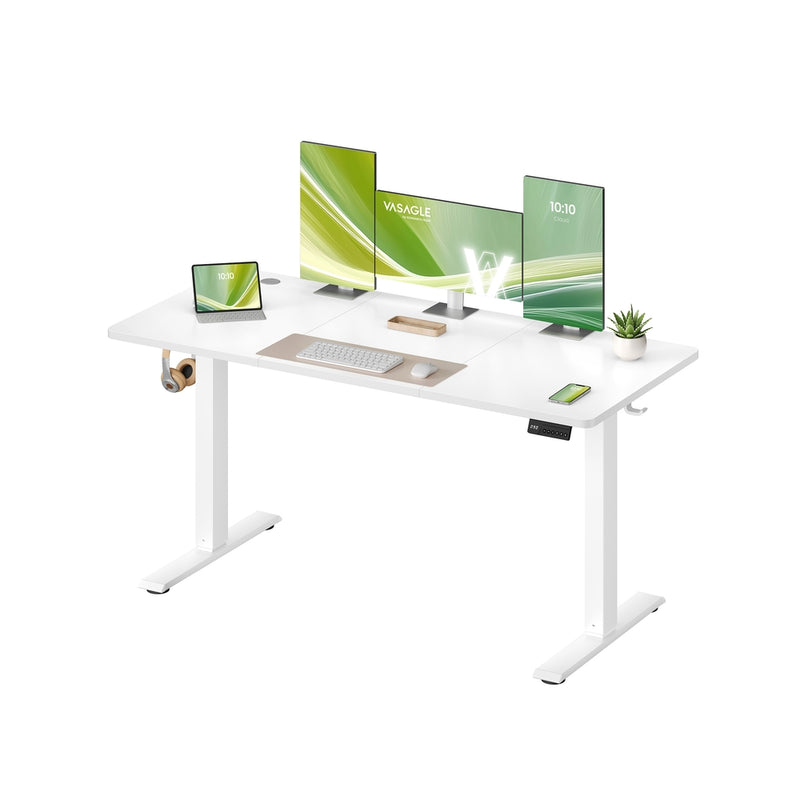 Electric Height Adjustable Desk 140x60 cm White Ergonomic Workspace by Vasagle VASAGLE