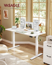Electric Height Adjustable Desk 140x60 cm White Ergonomic Workspace by Vasagle VASAGLE