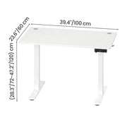 60x100cm Small Electric Standing Desk Height Adjustable For Home Office VASAGLE
