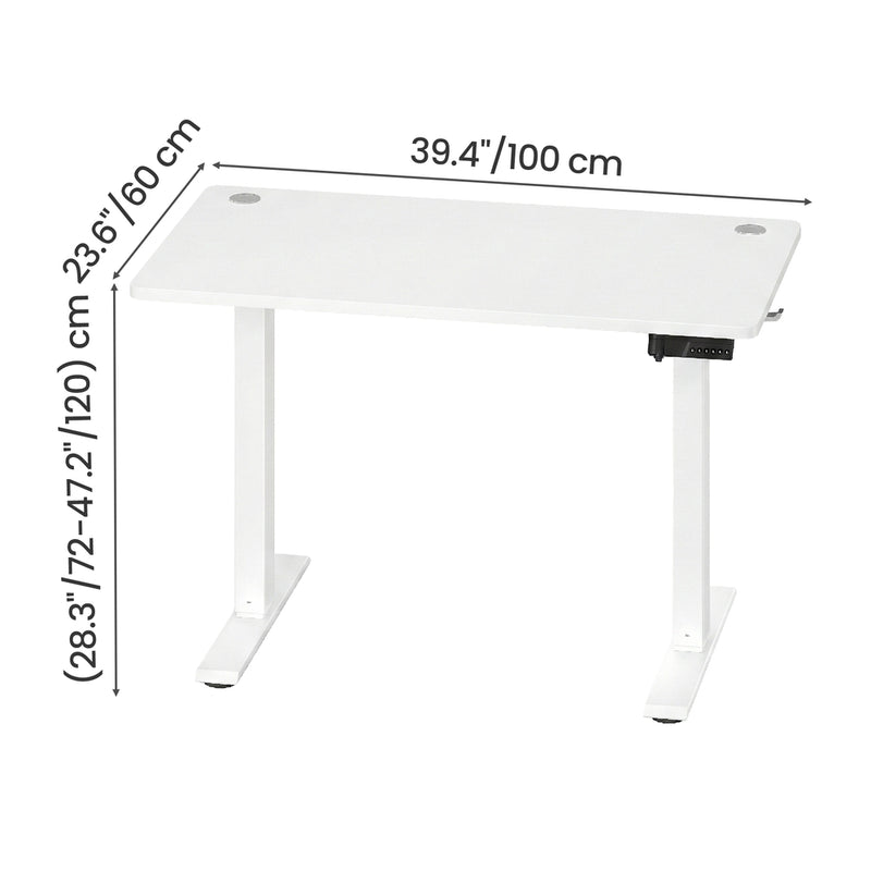 60x100cm Small Electric Standing Desk Height Adjustable For Home Office VASAGLE