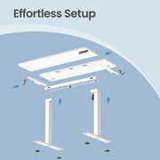 60x100cm Small Electric Standing Desk Height Adjustable For Home Office VASAGLE