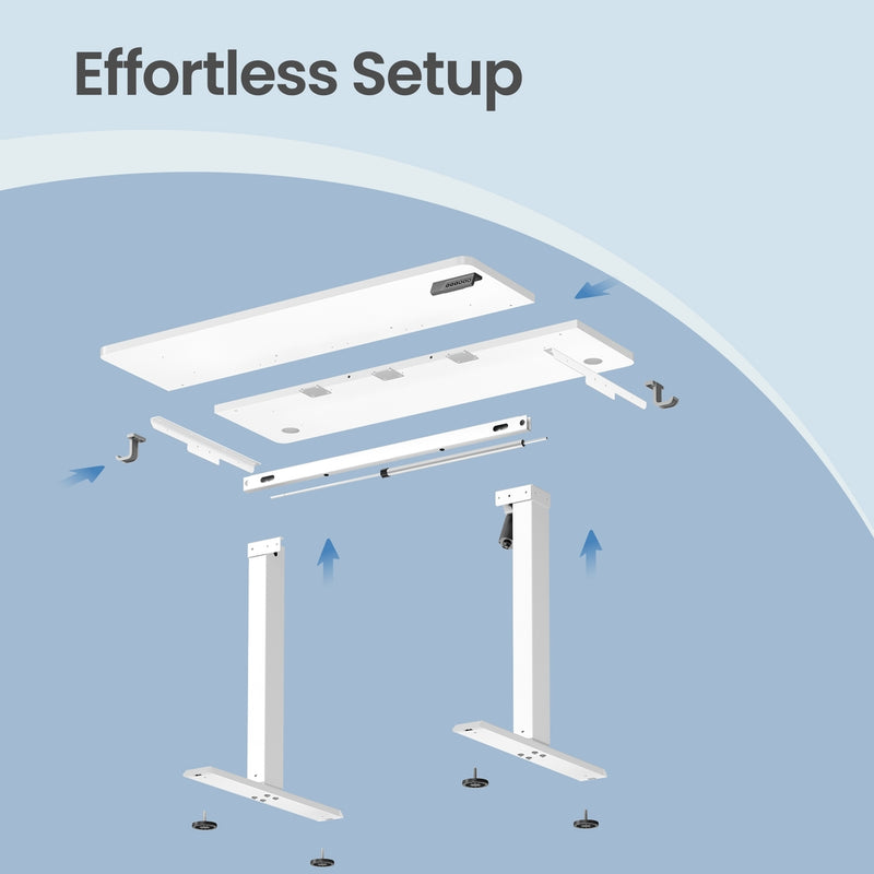 60x100cm Small Electric Standing Desk Height Adjustable For Home Office VASAGLE