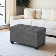 Grey Storage Ottoman Bench with Plastic Legs for Bedroom or Hallway by Songmics