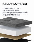 Grey Storage Ottoman Bench with Plastic Legs for Bedroom or Hallway by Songmics