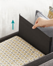 Dark Grey Foldable Storage Ottoman Bench 110 cm with Padded Seat and Hidden Compartment by Songmics