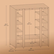 Black Portable Fabric Wardrobe with Clothes Rail for Bedroom Storage Solution by Songmics