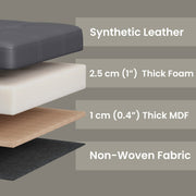 Foldable Storage Ottoman Bench Upholstered Seat and Footrest 76 cm Wide by Songmics
