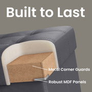 Foldable Storage Ottoman Bench Upholstered Seat and Footrest 76 cm Wide by Songmics