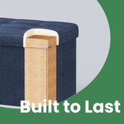 Fabric Storage Ottoman Bench with Lift-Top and Wooden Legs for Bedroom by Songmics