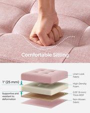 Foldable Small Storage Ottoman in Jelly Pink 38 x 76 x 38 cm Ideal for Seating and Organising by Songmics