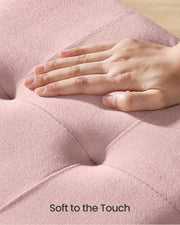 Velvet Storage Ottoman 37 L with Padded Seat in Jelly Pink for Living Room by Songmics