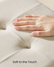 Velvet Storage Ottoman 37L with Padded Seat in Cappuccino Beige for Living Room by Songmics