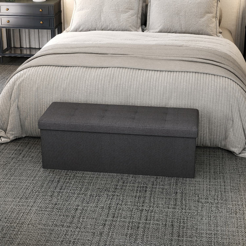 Large Storage Ottoman Bench Upholstered Seat for Bedroom and Hallway 110 cm by Songmics