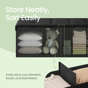 Large Storage Ottoman Bench Upholstered Seat for Bedroom and Hallway 110 cm by Songmics