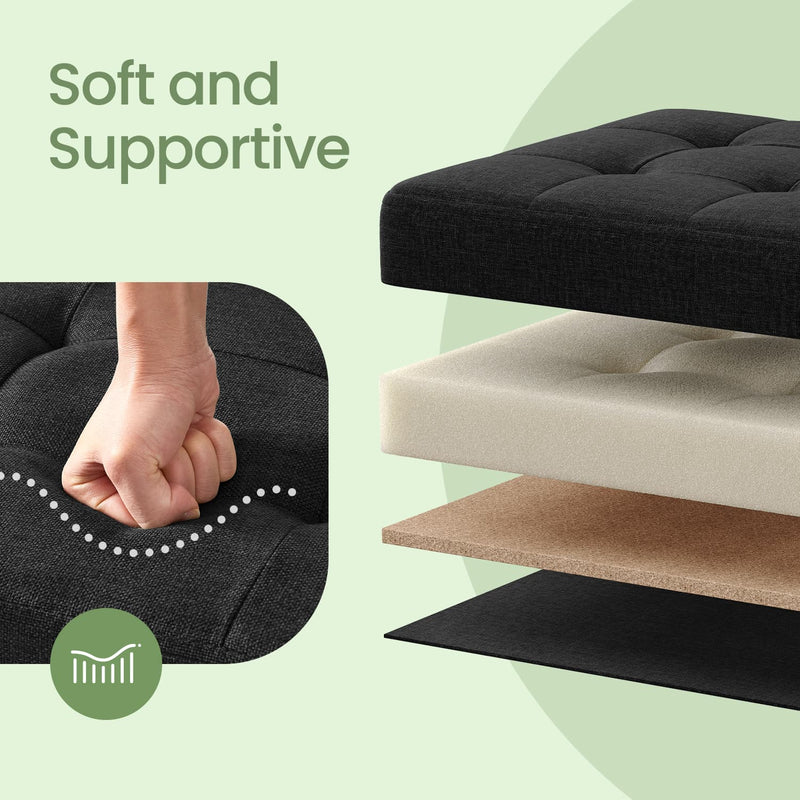 Large Storage Ottoman Bench Upholstered Seat for Bedroom and Hallway 110 cm by Songmics