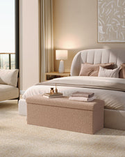 Camel Brown Folding Storage Ottoman with Removable Lid 110 cm Long by Songmics