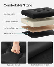 Ink Black Foldable Storage Ottoman Footstool Small Space Saving Design 31 x 41 cm by Songmics