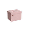 Foldable Storage Ottoman in Jelly Pink 31 x 41 x 31 cm with Hidden Seat and Organiser by Songmics