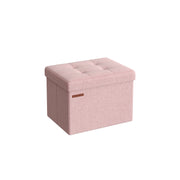 Foldable Storage Ottoman in Jelly Pink 31 x 41 x 31 cm with Hidden Seat and Organiser by Songmics