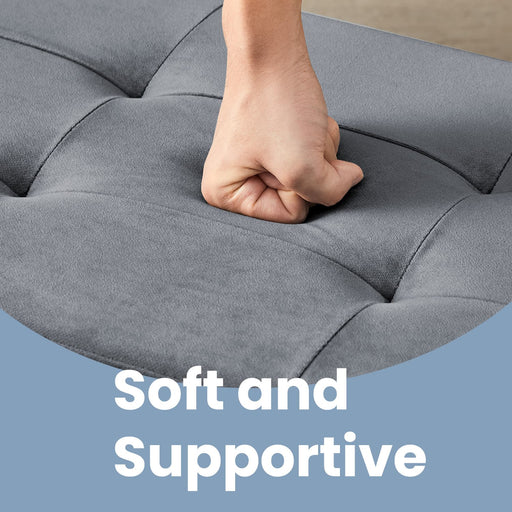 Foldable Storage Ottoman Footstool with Padded Seat 38 cm Small Foot Rest by Songmics