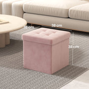 Foldable Storage Ottoman Footstool 38 cm Small Padded Foot Rest for Home by Songmics