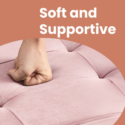Foldable Storage Ottoman Footstool 38 cm Small Padded Foot Rest for Home by Songmics