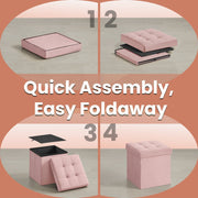 Foldable Storage Ottoman Footstool 38 cm Small Padded Foot Rest for Home by Songmics