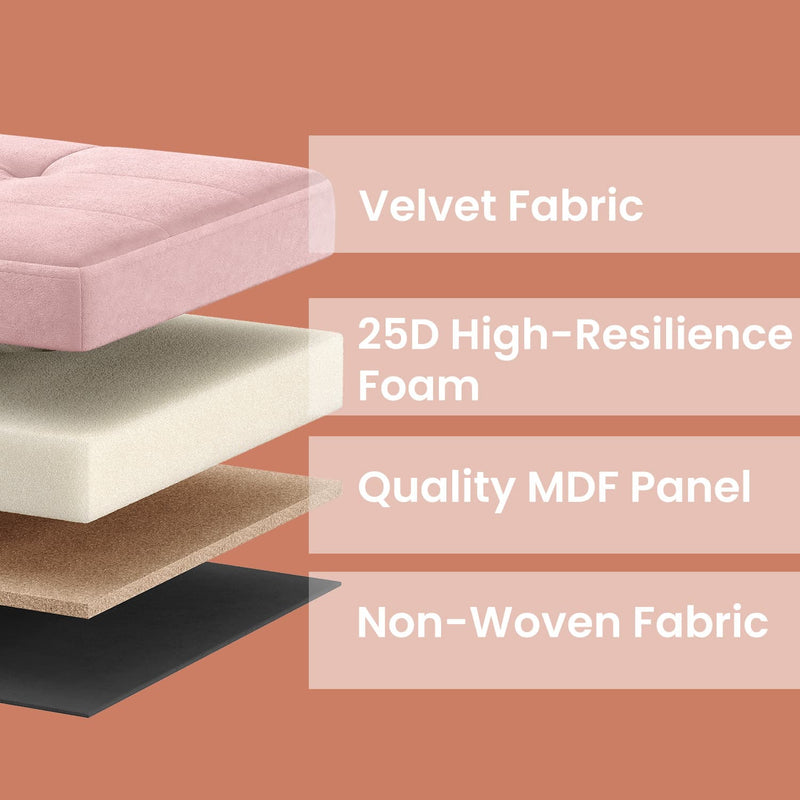 Foldable Storage Ottoman Footstool 38 cm Small Padded Foot Rest for Home by Songmics