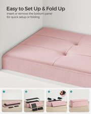 Foldable Storage Ottoman Bench in Jelly Pink 110 cm with Hidden Compartment by Songmics