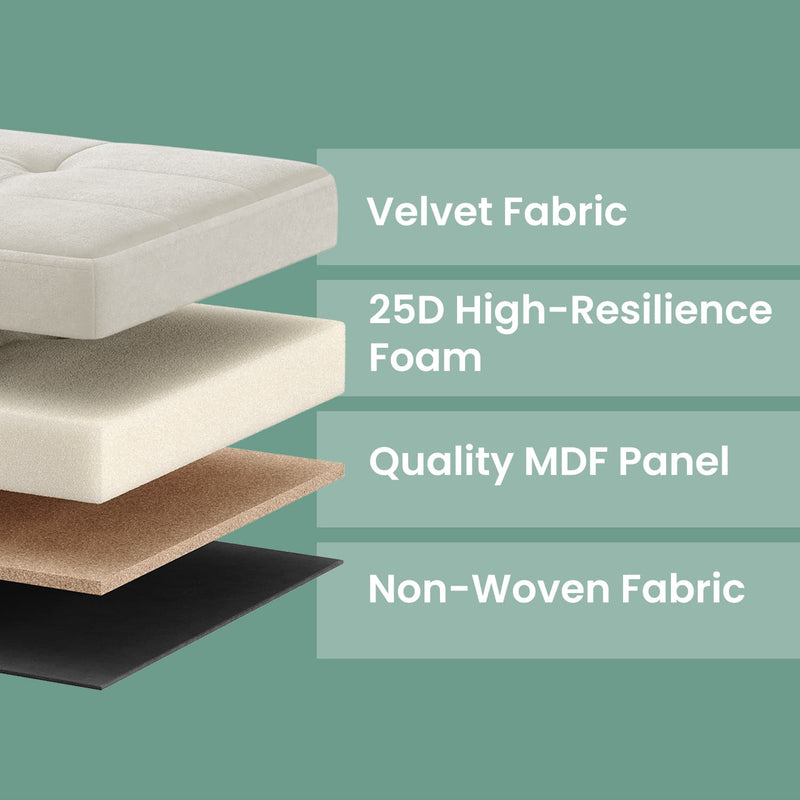 Foldable Storage Ottoman Bench with Padded Seat 110 cm for Living Room by Songmics