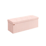 Pink Foldable Storage Ottoman Bench with Padded Foot Rest for Living Room or Bedroom 38 x 110 x 38 cm by Songmics