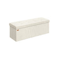 Foldable Storage Ottoman Bench with Padded Footrest for Living Room or Bedroom by Songmics