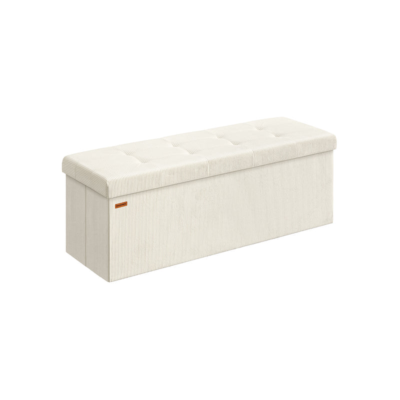 Foldable Storage Ottoman Bench with Padded Footrest for Living Room or Bedroom by Songmics