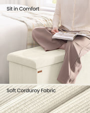 Foldable Storage Ottoman Bench with Padded Footrest for Living Room or Bedroom by Songmics