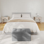 Grey Storage Ottoman Bench with Hidden Compartment for Bedroom or Hallway 76 cm by Songmics
