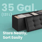 110 cm Folding Storage Ottoman Bench for Living Room or Bedroom End of Bed by Songmics