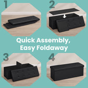 110 cm Folding Storage Ottoman Bench for Living Room or Bedroom End of Bed by Songmics