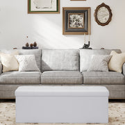 110 cm Folding Storage Ottoman Bench with Hidden Compartment for Bedroom or Lounge by Songmics