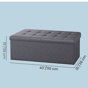 Removable divider inside slate grey ottoman storage bench