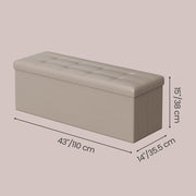 Removable divider inside camel brown ottoman storage bench