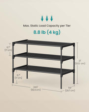 Songmics 3-tier shoe rack styled in a hallway entryway
