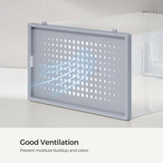 Pack of 12 Stackable Transparent and Dove Grey Shoe Storage Boxes by Songmics