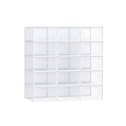Set of 15 Clear and White Shoe Storage Boxes for UK Size 9 Stackable Design by Songmics