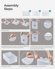 Set of 15 Clear and White Shoe Storage Boxes for UK Size 9 Stackable Design by Songmics