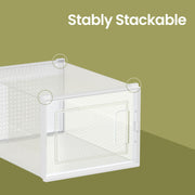 Set of 8 Stackable Foldable Shoe Storage Boxes for Trainers and Sneakers by Songmics