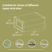 Set of 8 Stackable Foldable Shoe Storage Boxes for Trainers and Sneakers by Songmics