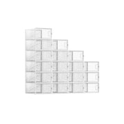 Pack of 18 Clear Plastic Shoe Storage Boxes Stackable and Dustproof by Songmics