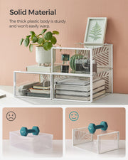 Pack of 18 Clear Plastic Shoe Storage Boxes Stackable and Dustproof by Songmics