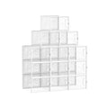 Set of 12 Stackable Transparent and White Shoe Storage Boxes for Organising by Songmics